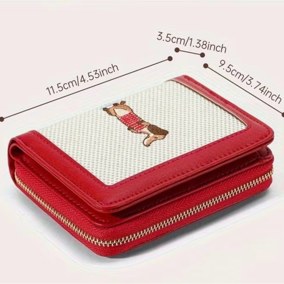 New Embroidered Dachshund Dog Leather Wallet - Picture 3 of 10